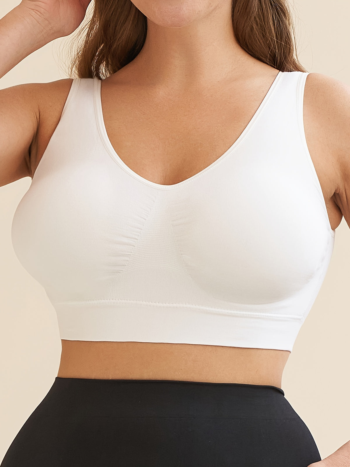 Brassière Sport Grande Taille – V Col, Dos Nu & Maintien Fort