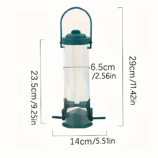 Mangeoire à Graines Suspendue pour Oiseaux Sauvages – Distributeur Transparent Résistant aux Intempéries, Idéal pour Balcon et Jardin