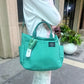 Sac Besace Femme Vert Menthe Grand Sac Bandoulière en Toile avec Poches Multiples et Porte-Clés Lapin