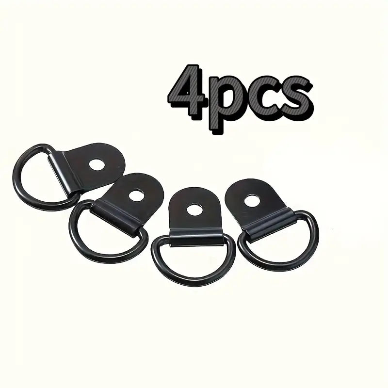 Lot de 4 Anneaux D-Ring Fixation Murale – Crochets Solides pour Camping-Car, Remorque et Rangement