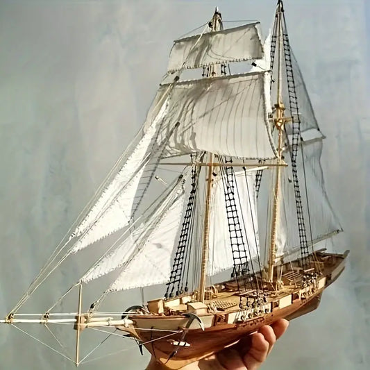 Maquette Bateau Voilier 3D en Bois – Kit de Construction Navire Historique avec Voiles, 30 cm