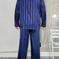 Pyjama décontracté pour homme grande taille en jacquard rayé