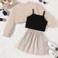 Haut fille crop top noir imprimé Los Angeles avec gilet manches