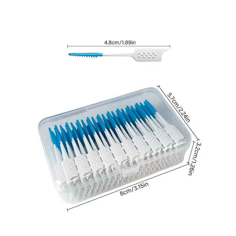 Brossettes Interdentaires en Boîte – Lot de 200 Nettoyeurs Dentaires Souples pour Hygiène Buccale et Espace Interdentaire