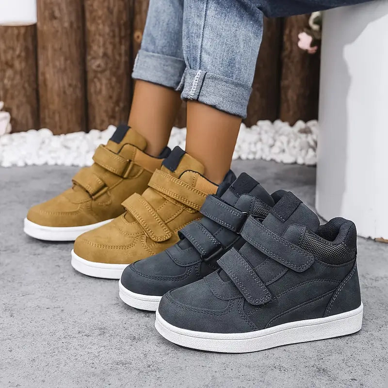 Bottes garçon montantes en suède avec scratch – Chaussures confortables et résistantes pour l’automne/hiver