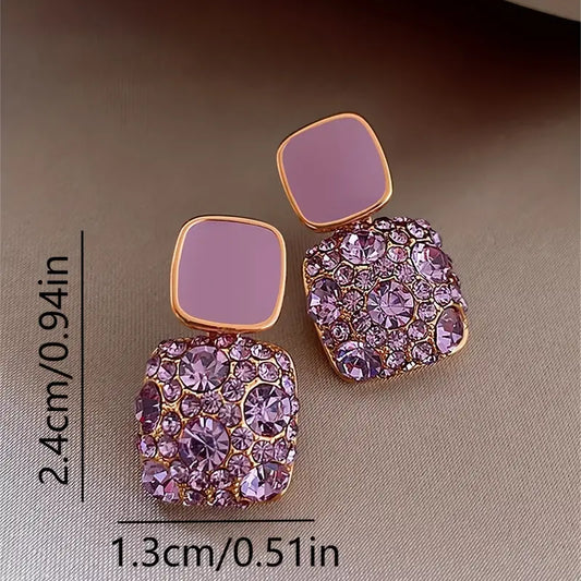Boucles d’oreilles femme dorées avec cristaux scintillants – Élégance chic et moderne