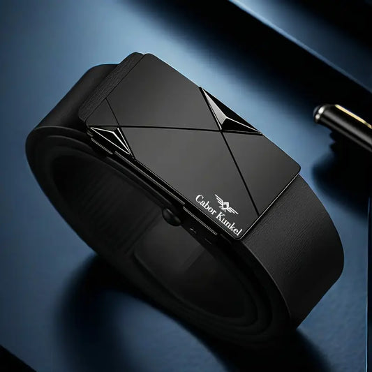 Ceinture homme en cuir avec boucle automatique élégante – Accessoire mode raffiné et durable