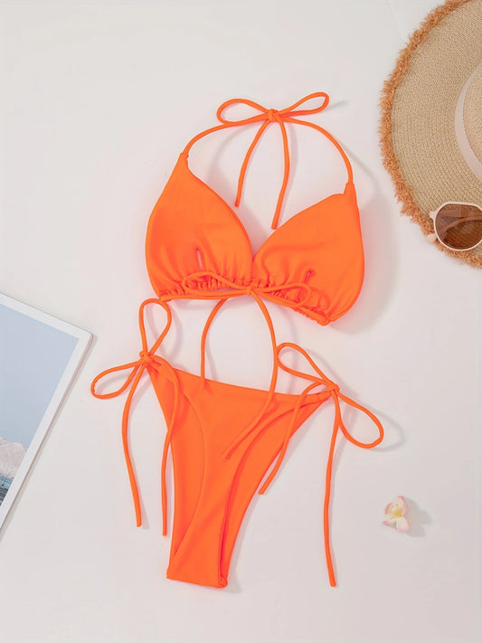 Bas de bikini échancré à nouer – Coloris fluo, taille réglable et coupe sexy pour toutes les silhouettes
