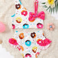 Maillot de bain fille deux pièces – Bikini fun imprimé donuts colorés