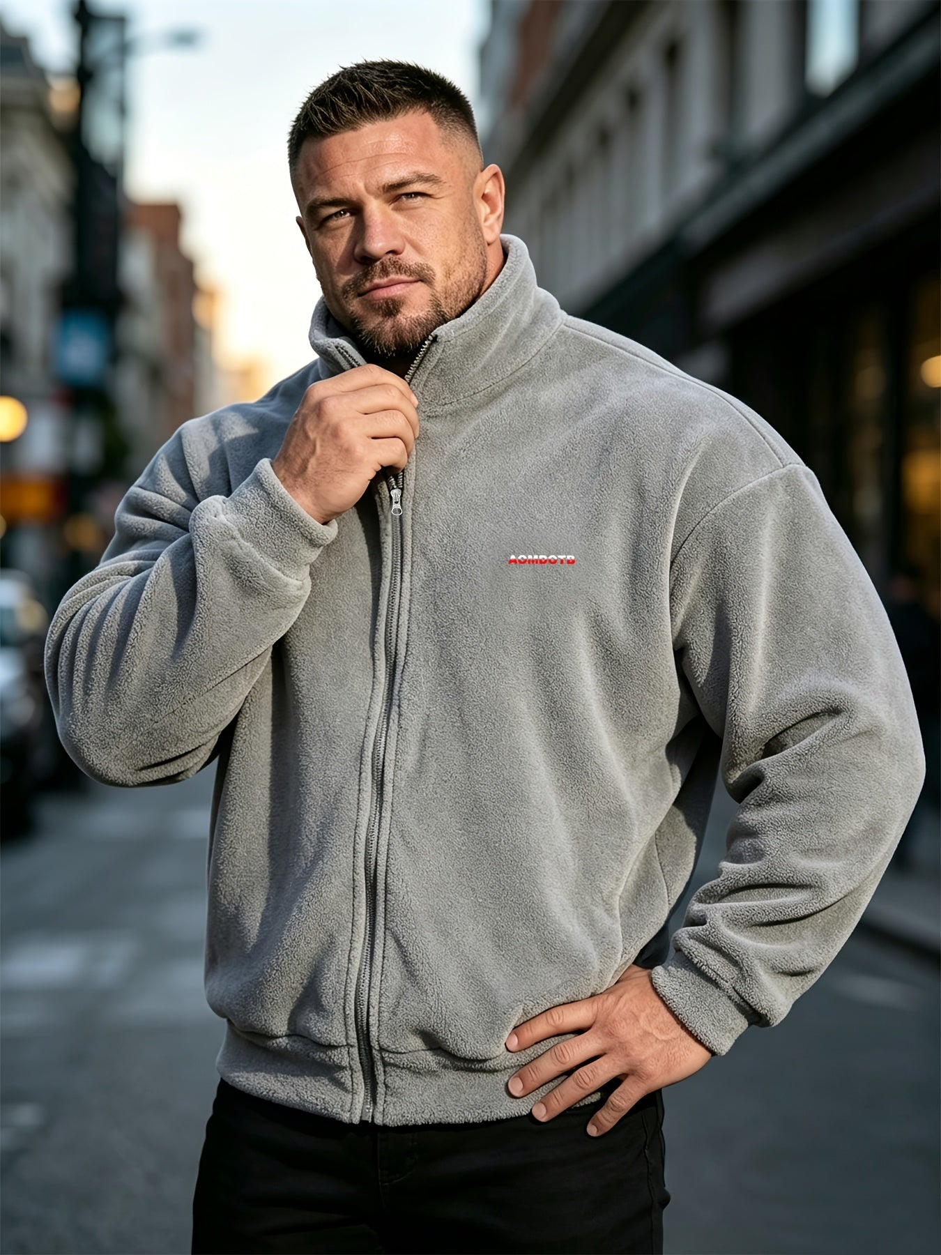 Veste à col montant pour homme grande taille