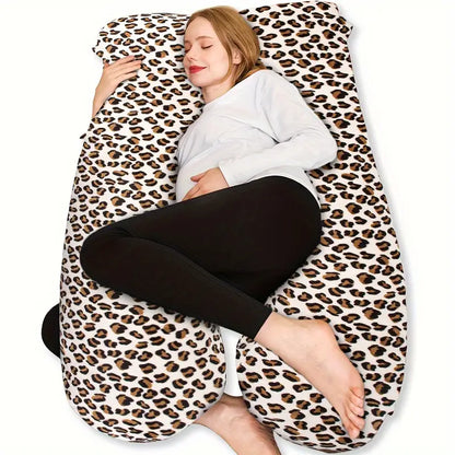 Coussin de Grossesse en Forme de U Motif Léopard, coloris Imprimé léopard