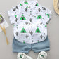 Chemise garçon à motifs cactus et tipis avec short rose, coloris Vert