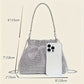 Pochette de soirée femme argentée – Sac chic à strass et bandoulière chaîne