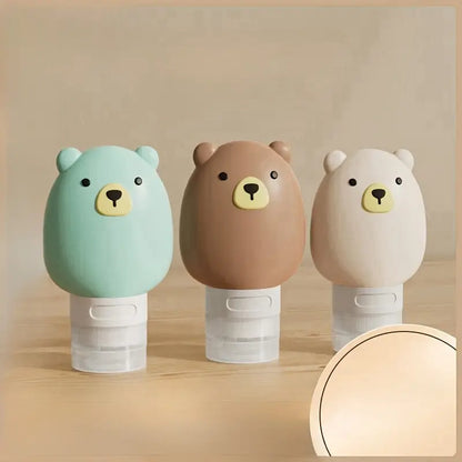 Flacons rechargeables bébé ours – Pots de toilette en silicone étanches pour voyage et soins
