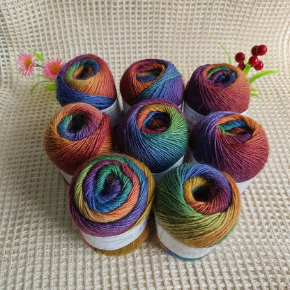 Pelote de Laine Arc-en-Ciel Dégradé – Fil Multicolore Doux pour Crochet & Tricot Créatif