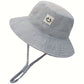 Chapeau de Soleil Anti-UV avec Ficelle de Maintien, coloris Gris