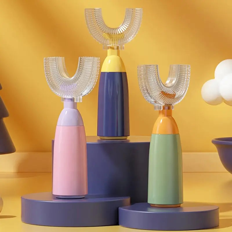 Brosse à Dents Électrique Automatique en Forme de U – Nettoyage Mains Libres pour Enfants et Adultes