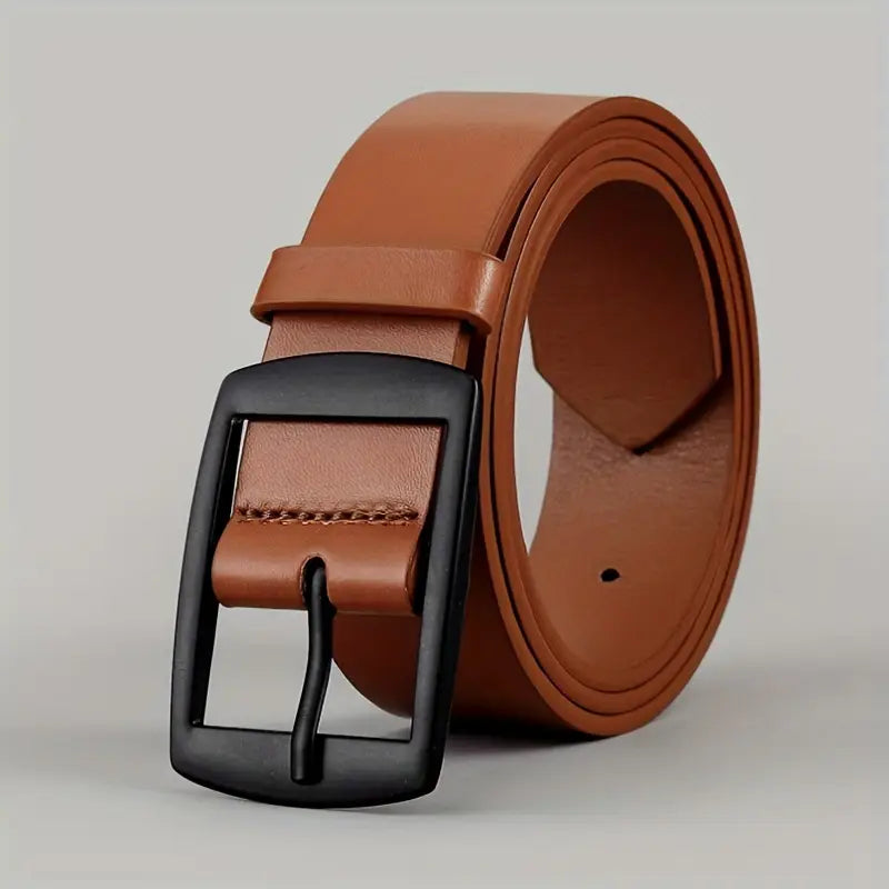 Ceinture homme en cuir véritable – Accessoire élégant avec boucle classique noire