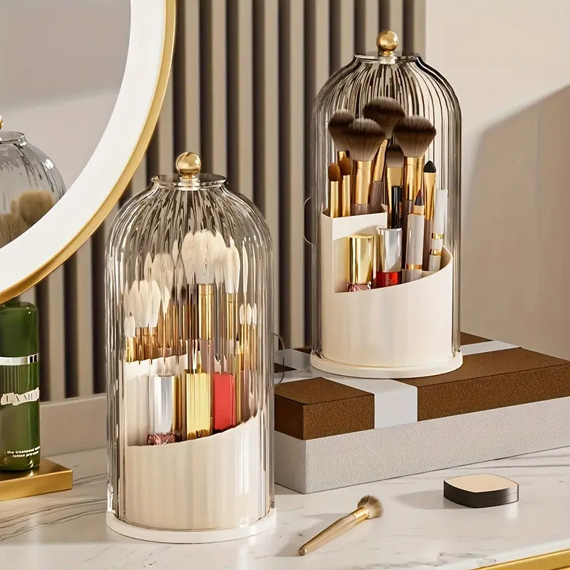 Boîte Rangement Maquillage avec Couvercle – Organisateur Pinceaux Élégant et Anti-Poussière