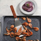 Spatule de Cuisine et Barbecue en Acier Inoxydable avec Manche en Bois – Outil de Cuisson pour Grillades et Plancha