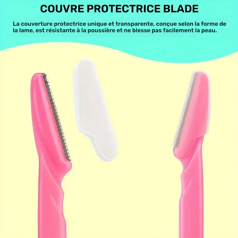 Lot de 12 Rasoirs Visage Femme – Lames Douces pour Sourcils, Duvet & Peau Sensible