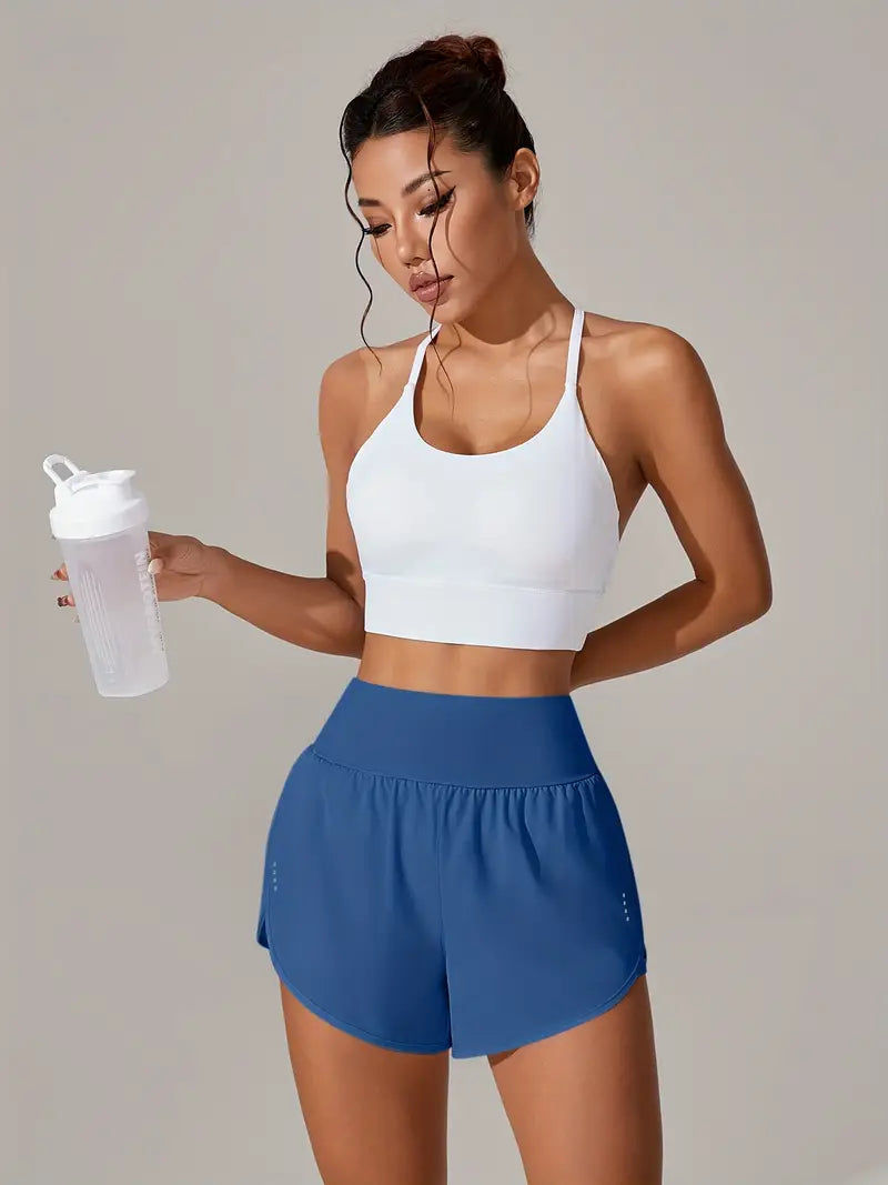 Short de sport femme taille haute – Short fitness respirant et confortable pour entraînement