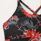 Tankini shorty noir à fleurs – Ensemble deux pièces sport chic