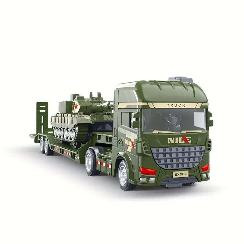 Camion Porteur avec Engins de Chantier et Tank – Accessoire Miniature Original pour Montre