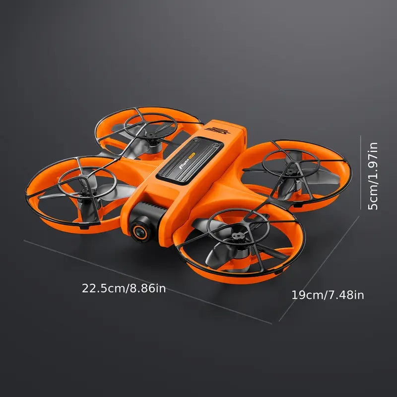 Mini Drone de Course Orange avec Caméra HD – Quadricoptère Compact 22,5 cm pour Vol Rapide et Stable