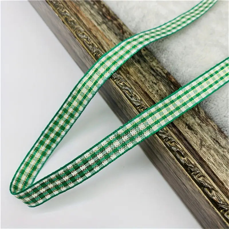 Ruban à carreaux rouge et vert – Décoration festive pour emballage cadeau, bricolage et créations de Noël