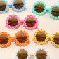 Lunettes de soleil enfants rondes fleuries rétro – Protection UV et style coloré