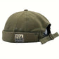 Bonnet docker homme style rétro – Casquette sans visière en coton kaki ajustable