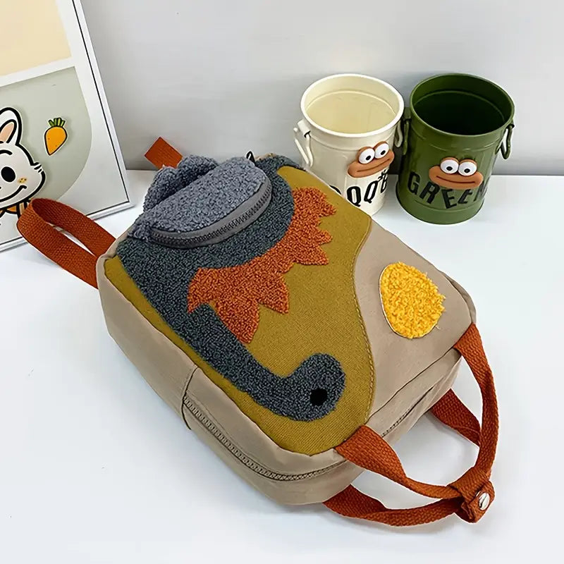 Sac à Dos Enfant Beige avec Bretelles Colorées – Cartable Maternelle Léger et Pratique