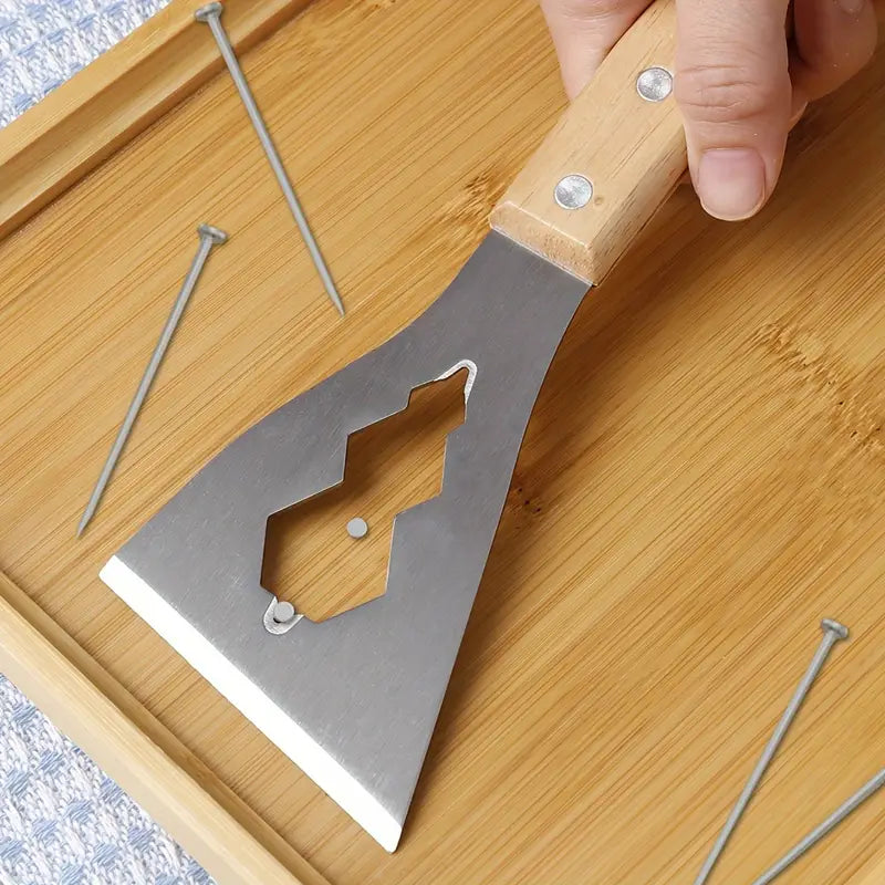 Spatule Multifonction en Acier Inoxydable avec Manche en Bois – Grattoir à Peinture, Décapage et Serrage – Collection Outils de Peinture