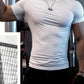 T-shirt de sport homme compression – Respirant & extensible – Idéal musculation, running et fitness