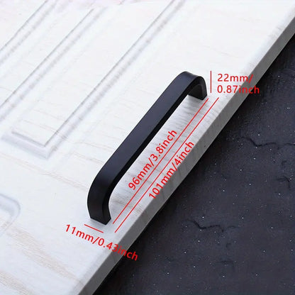 Poignées de Meuble Noires en Aluminium – Différentes Tailles pour Tiroirs, Portes et Armoires – Accessoires de Manutention Élégants et Durables