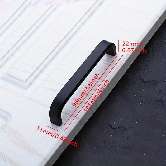 Poignées de Meuble Noires en Aluminium – Différentes Tailles pour Tiroirs, Portes et Armoires – Accessoires de Manutention Élégants et Durables