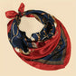 Foulard carré en soie motif équestre rouge et doré – Écharpe élégante pour femme