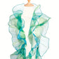 Tissu Organza Irisé Plissé – Voilage Transparent avec Volants Ondulés pour Mode et Décoration
