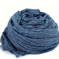 Écharpe homme bleu denim – Foulard long en coton léger avec finitions effilées