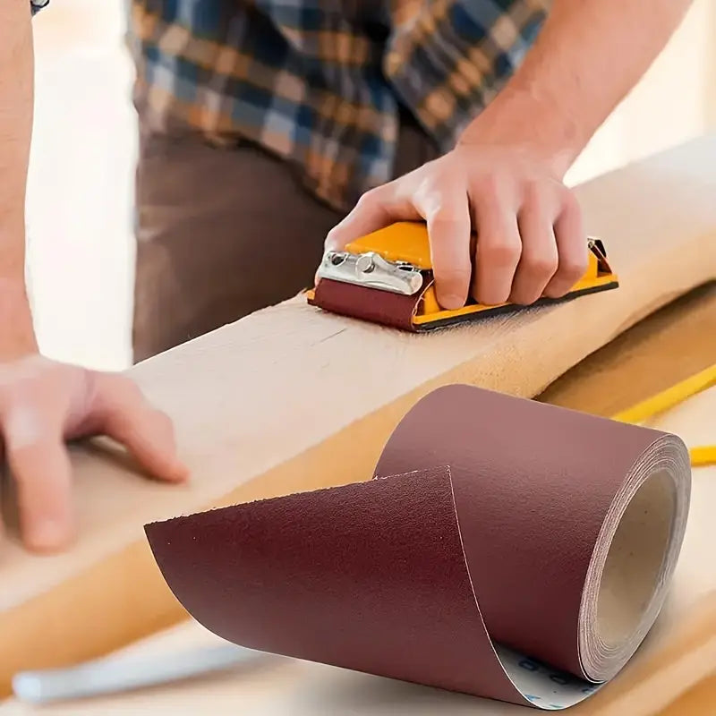 Rouleau de Papier Abrasif Grain Fin – Idéal pour Ponçage Bois, Métal et Finition de Surface