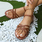 Sandales plates pour femme à lanières tissées simples et élégantes