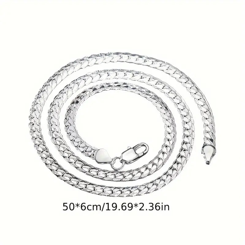 Collier homme chaîne plate en acier inoxydable argent – Bijou tendance et résistant