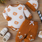 Ensemble Bébé 3 Pièces Motif Ours – Body, Pantalon et Bonnet Coton Confortable