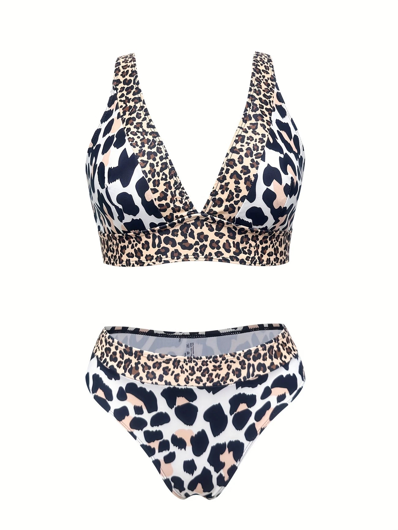 Bikini Femme Taille Haute Léopard – Maillot de Bain Deux Pièces Élégant et Tendance
