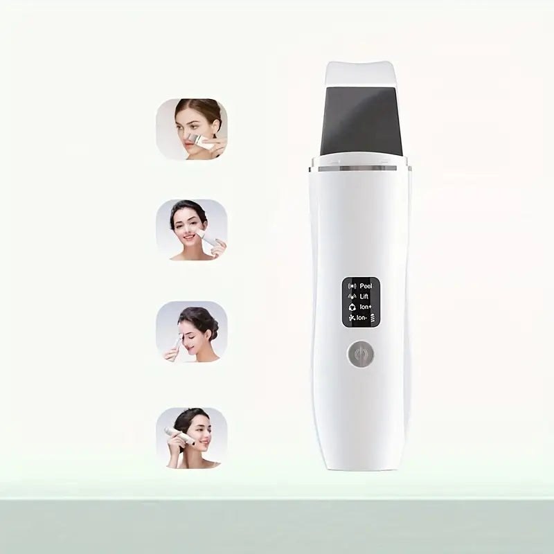 Spatule Ultrason Visage – Nettoyeur de Peau Rechargeable 4 Modes (Peel, Lift, Ion+), Soin Profond & Anti-Imperfections