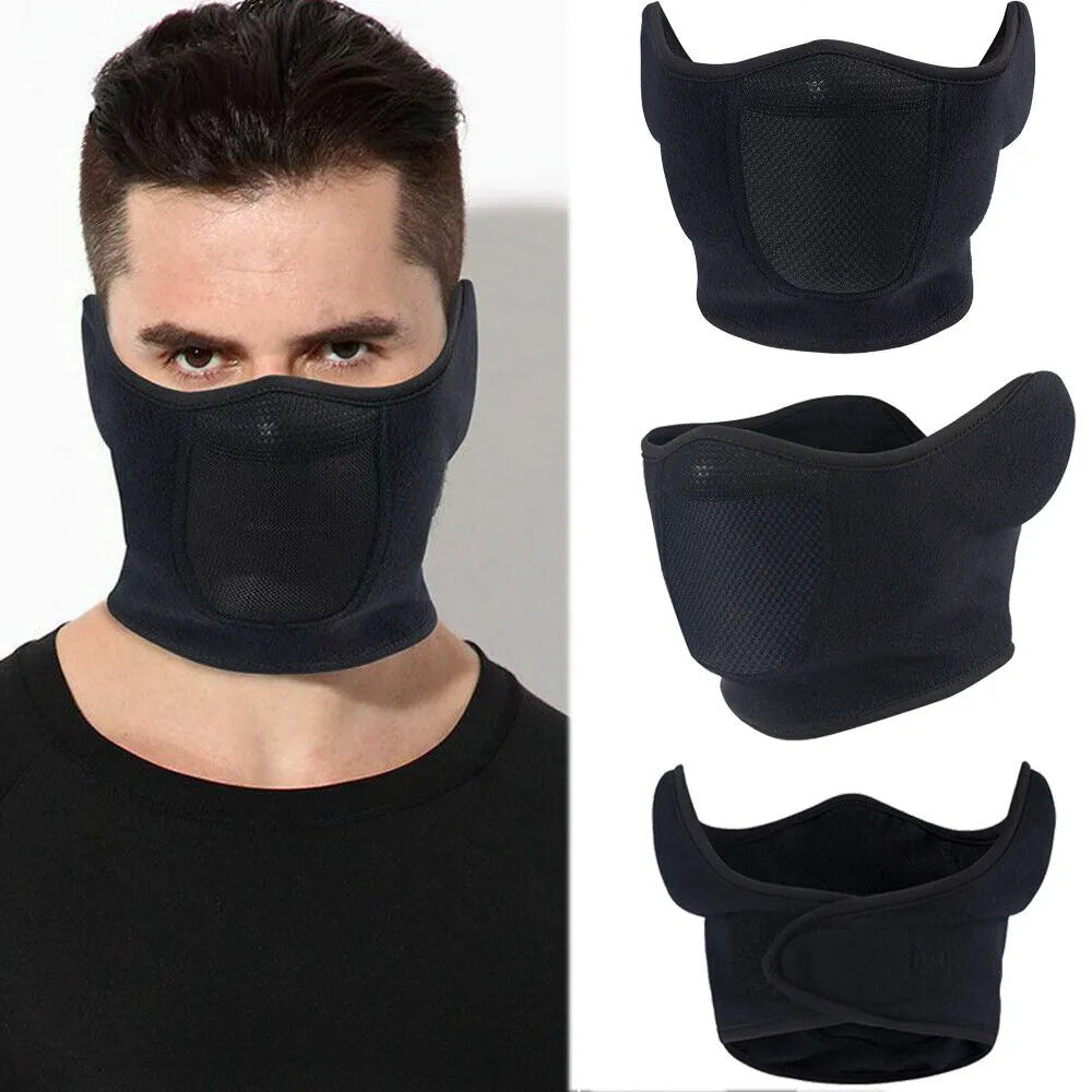 Masque Hiver avec Cache-Oreilles Intégrés pour Homme – Protection Thermique Coupe-Vent en Polaire Respirante