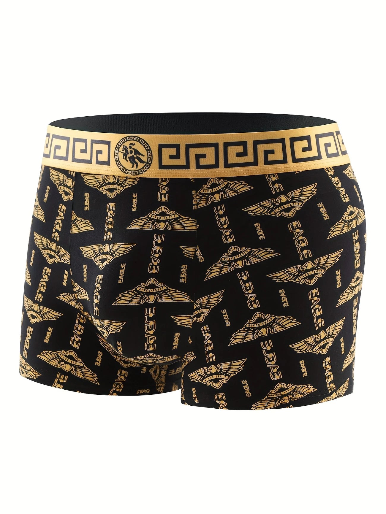 Boxers Homme pack de 4 – Noir et Or – Confort Premium et Style Grec