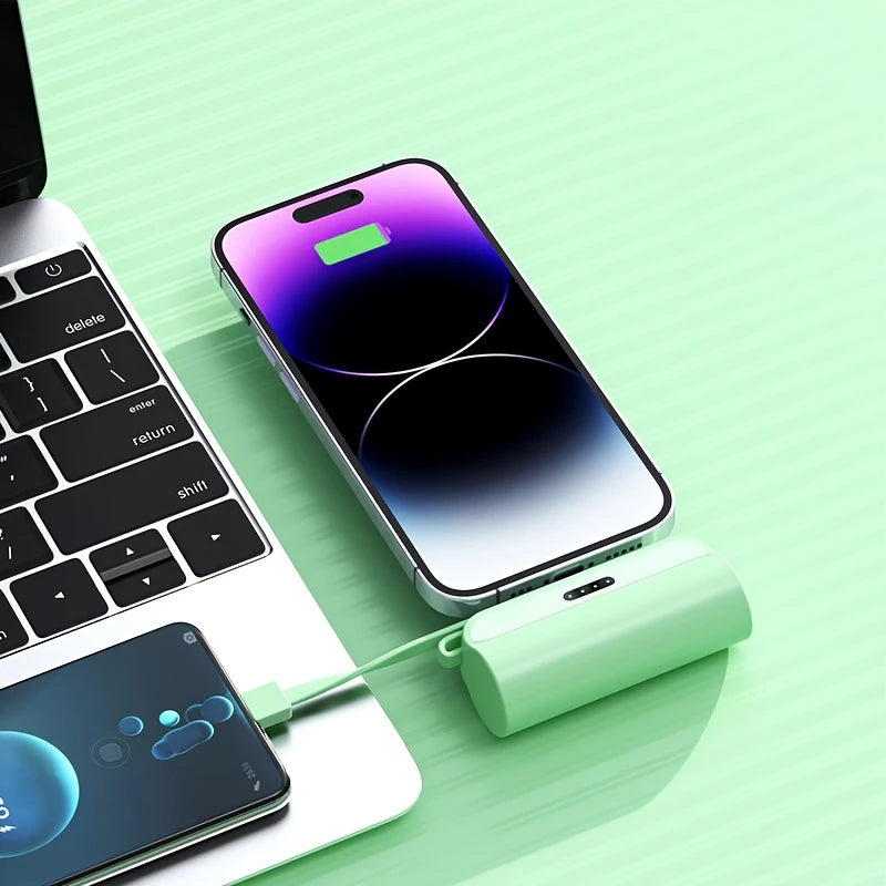 Mini Power Bank 5000mAh – Batterie Externe Compacte avec Charge Rapide et Prise en Main Facile