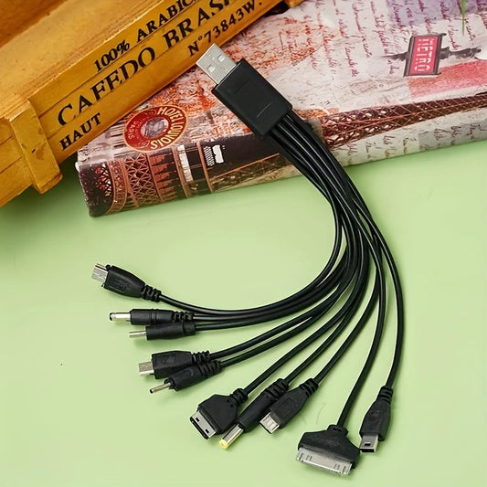 Câble USB Multi-Connecteurs 10 en 1 – Charge Universelle pour Anciens et Nouveaux Appareils